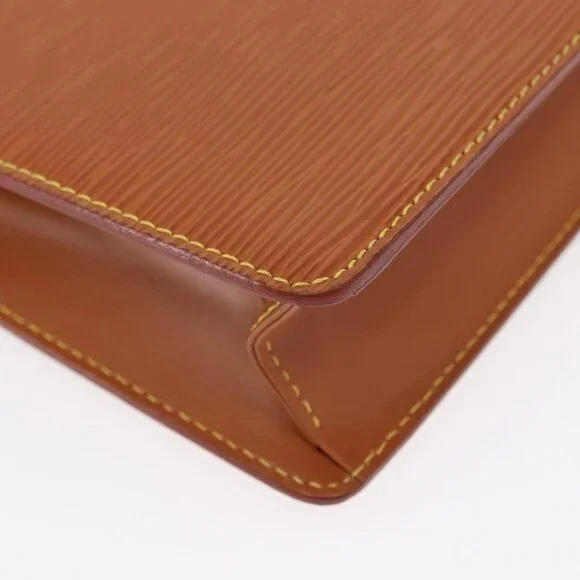 LOUIS VUITTON Epi Pochette Homme Bag Brown Zipangu Gold - Picture 8 of 16